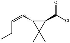 Cyclopropanecarbonyl chloride, 3-(1Z)-1-butenyl-2,2-dimethyl-, (1R,3R)- (9CI) Struktur