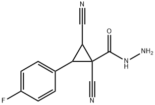 Cyclopropanecarboxylic acid, 1,2-dicyano-3-(4-fluorophenyl)-, hydrazide (9CI) Struktur