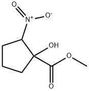 Cyclopentanecarboxylic acid, 1-hydroxy-2-nitro-, methyl ester (7CI,8CI) Struktur