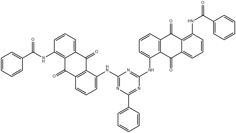 N,N'-[(6-phenyl-1,3,5-triazine-2,4-diyl)bis[imino(9,10-dihydro-9,10-dioxoanthracene-5,1-diyl)]]bis(benzamide) Struktur