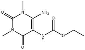 ETHYL (6-AMINO-1,2,3,4-TETRAHYDRO-1,3-DIMETHYL-2,4-DIOXO-5-PYRIMIDINYL)-CARBAMATE Struktur