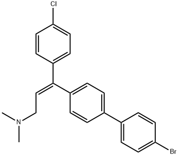 1-(4'-bromo-4-biphenylyl)-1-(4-chlorophenyl)-3-dimethylaminoprop-1-ene Struktur