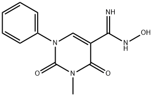 N'-HYDROXY-3-METHYL-2,4-DIOXO-1-PHENYL-1,2,3,4-TETRAHYDROPYRIMIDINE-5-CARBOXIMIDAMIDE Struktur