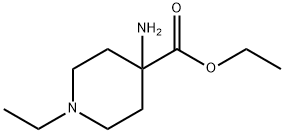 4-Piperidinecarboxylicacid,4-amino-1-ethyl-,ethylester(9CI) Struktur