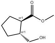 Cyclopentanecarboxylic acid, 2-(hydroxymethyl)-, methyl ester, (1R,2R)-rel- Struktur