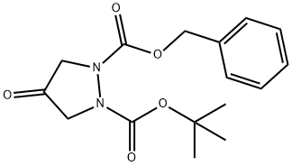 1-benzyl-2-tert-butyl-4-oxopyrazolidine-1,2-dicarboxylate Struktur