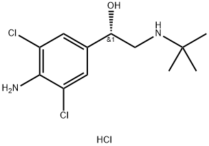 (+)-4-amino-alpha-[(tert-butylamino)methyl]-3,5-dichlorobenzyl alcohol hydrochloride Struktur