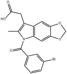 5-(3-Bromobenzoyl)-6-methyl-5H-1,3-dioxolo[4,5-f]indole-7-acetic acid Struktur