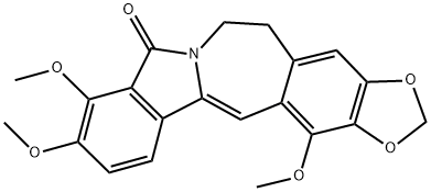 5,6-Dihydro-9,10,14-trimethoxy-8H-1,3-dioxolo[4,5-h]isoindolo[1,2-b][3]benzazepin-8-one Struktur