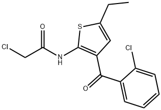 2-(Chloroacetylamino)-3-(o-chlorobenzoyl)-5-ethylthiophene Struktur