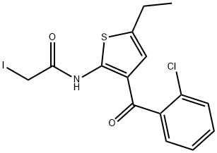 3-(o-Chlorobenzoyl)-5-ethyl-2-(iodoacetylamino)thiophene Struktur