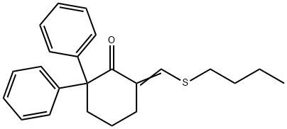 Cyclohexanone, 6-[(butylthio)methylene]-2,2-diphenyl- Struktur