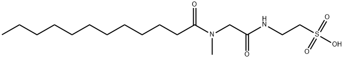 2-[[2-(dodecanoyl-methyl-amino)acetyl]amino]ethanesulfonic acid Struktur