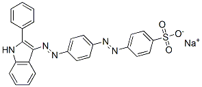 sodium 4-[[4-[(2-phenyl-1H-indol-3-yl)azo]phenyl]azo]benzenesulphonate Struktur