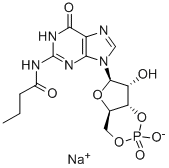 N2-MONOBUTYRYLGUANOSINE 3':5'-CYCLIC MONOPHOSPHATE SODIUM SALT Struktur