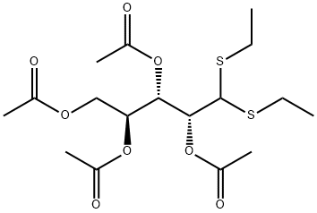 2-O,3-O,4-O,5-O-Tetraacetyl-L-arabinose diethyl dithioacetal Struktur