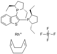 (-)-2,3-BIS((2S,5S)-2,5-DIETHYLPHOSPHOLANO)BENZO[B]THIOPHENE(1,5-CYCLOOCTADIENE)RHODIUM(I)TETRAFLUOROBORATE Struktur