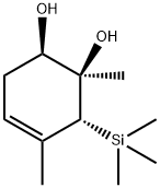 4-Cyclohexene-1,2-diol, 1,5-dimethyl-6-(trimethylsilyl)-, (1R,2R,6R)- (9CI) Struktur