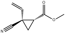 Cyclopropanecarboxylic acid, 2-cyano-2-ethenyl-, methyl ester, cis- (9CI) Struktur