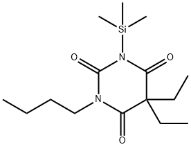 1-Butyl-5,5-diethyl-3-(trimethylsilyl)-2,4,6(1H,3H,5H)-pyrimidinetrione Struktur