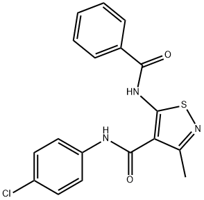 5-(benzoylamino)-N-(4-chlorophenyl)-3-methyl-4-isothiazolecarboxamide Struktur