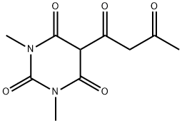 5-acetoacetyl-1,3-dimethyl-2,4,6(1H,3H,5H)-pyrimidinetrione Struktur