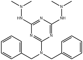 N,N'-Bis(dimethylamino)-N'',N''-dibenzyl-1,3,5-triazine-2,4,6-triamine Struktur