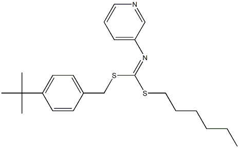 (4-(1,1-Dimethylethyl)phenyl)methyl hexyl-3-pyridinylcarbonimidodithioate Struktur