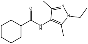 Cyclohexanecarboxamide, N-(1-ethyl-3,5-dimethyl-1H-pyrazol-4-yl)- (9CI) Struktur