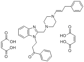 3-[2-[(4-cinnamyl-1-piperazinyl)methyl]-1H-benzimidazol-1-yl]propiophenone dimaleate Struktur