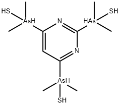 2,4,6-Pyrimidinetriyltris(thio)tris(dimethylarsenic) Struktur