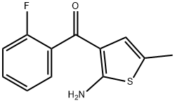 2-Amino-3-fluorobenzoyl-5-methylthiophene Struktur