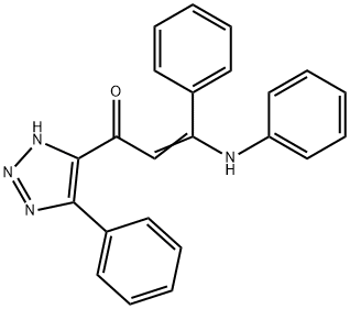 3-Phenyl-3-(phenylamino)-1-(5-phenyl-1H-1,2,3-triazol-4-yl)-2-propen-1-one Struktur