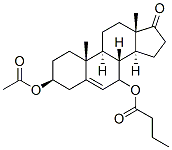 Androst-5-en-17-one, 3-(acetyloxy)-7-(1-oxobutoxy)-, (3beta)- (9CI) Struktur