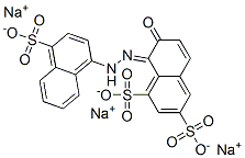 trisodium (8E)-7-oxo-8-[(4-sulfonatonaphthalen-1-yl)hydrazinylidene]naphthalene-1,3-disulfonate Struktur