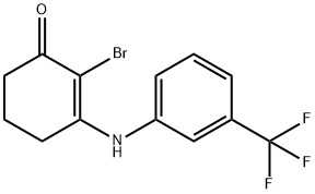 3-[3-(Trifluoromethyl)anilino]-2-bromo-2-cyclohexen-1-one Struktur