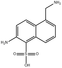 2-amino-5-(aminomethyl)naphthalene-1-sulphonic acid Struktur