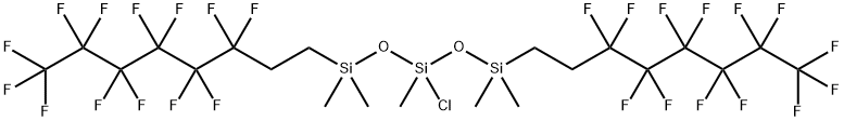 BIS((TRIDECAFLUORO-1,1,2,2-TETRAHYDROOCTYL)DIMETHYLSILOXY)METHYLCHLOROSILANE Struktur