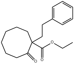 2-Carbethoxy-2-(beta-phenylethyl)cyclooctanone Struktur