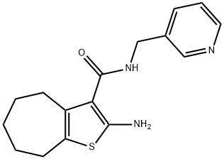 2-AMINO-N-(PYRIDIN-3-YLMETHYL)-5,6,7,8-TETRAHYDRO-4H-CYCLOHEPTA[B]THIOPHENE-3-CARBOXAMIDE Struktur