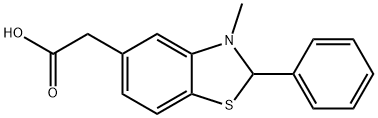 2,3-Dihydro-3-methyl-2-phenyl-5-benzothiazoleacetic acid Struktur