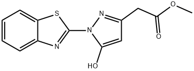 methyl [1-(1,3-benzothiazol-2-yl)-5-hydroxy-1H-pyrazol-3-yl]acetate Struktur