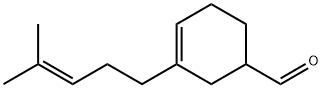 3-(4-methyl-3-pentenyl)cyclohex-3-ene-1-carbaldehyde Struktur