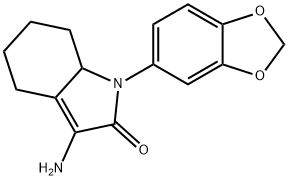 3-amino-1-(1,3-benzodioxol-5-yl)-1,4,5,6,7,7a-hexahydro-2H-indol-2-one Struktur