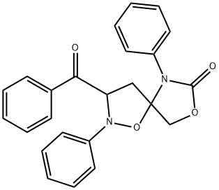 3-Benzoyl-2,6-diphenyl-1,8-dioxa-2,6-diazaspiro[4.4]nonan-7-one Struktur