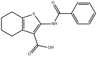 2-(BENZOYLAMINO)-4,5,6,7-TETRAHYDRO-1-BENZOTHIOPHENE-3-CARBOXYLIC ACID Struktur