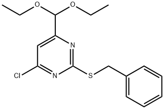 2-BENZYLSULFANYL-4-CHLORO-6-DIETHOXYMETHYL-PYRIMIDINE price.