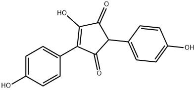 4-Hydroxy-2,5-bis(4-hydroxyphenyl)-4-cyclopentene-1,3-dione Struktur