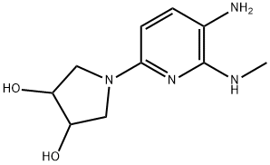 3,4-Pyrrolidinediol, 1-[5-amino-6-(methylamino)-2-pyridinyl]- (9CI) Struktur