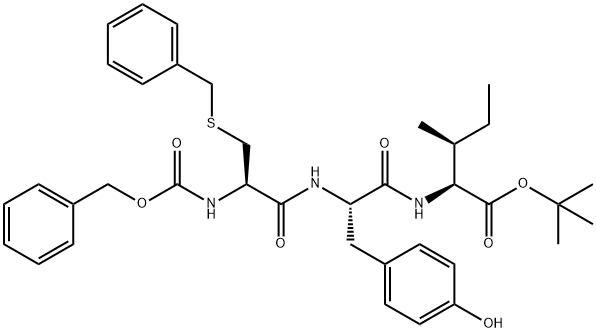 (phenylmethoxy)carbonylcysteinyl(phenylmethyl)-tyrosyl-isoleucine tert-butyl ester Struktur